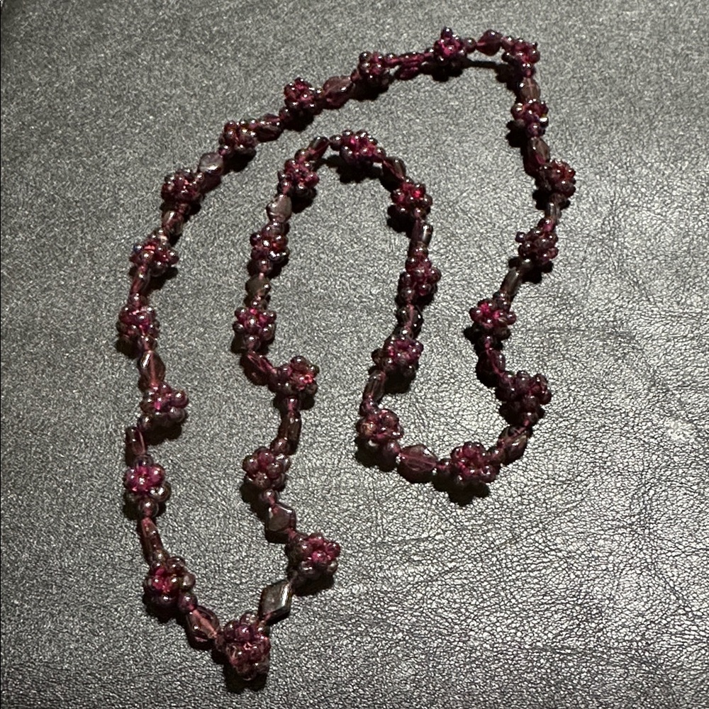 Gorgeous Polished Garnet Cluster Continuous Strand Vintage Necklace - Picture 8 of 12
